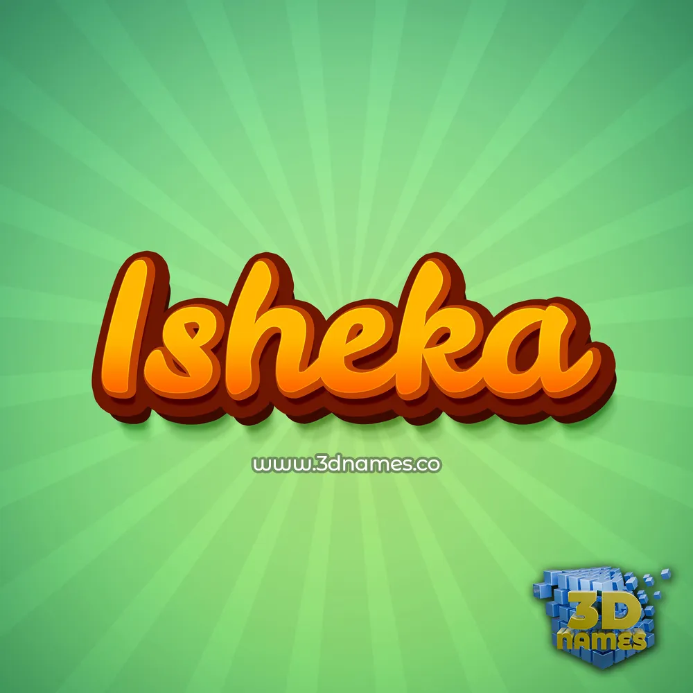 isheka in Green Rays style - 3D name wallpaper