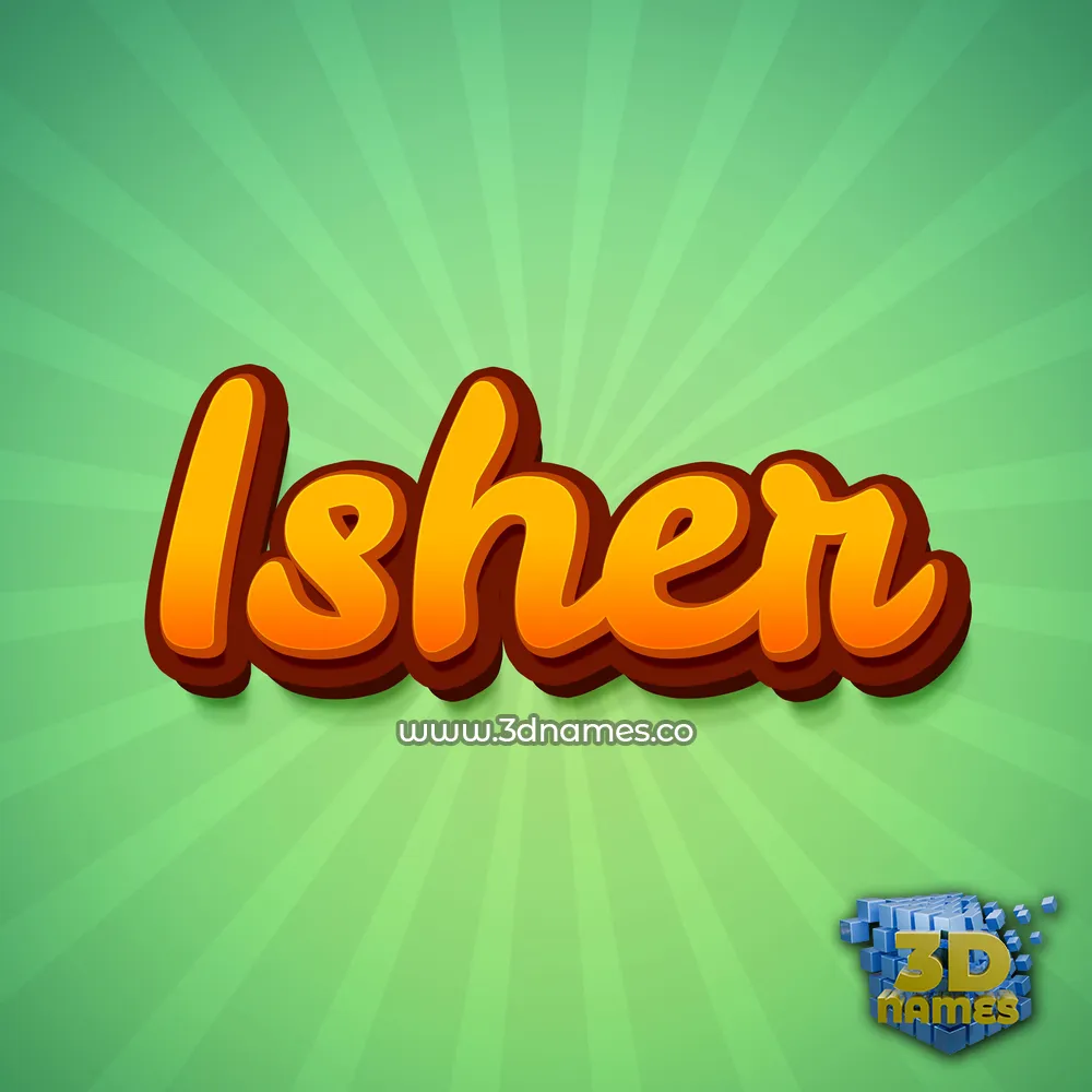 isher in Green Rays style - 3D name wallpaper