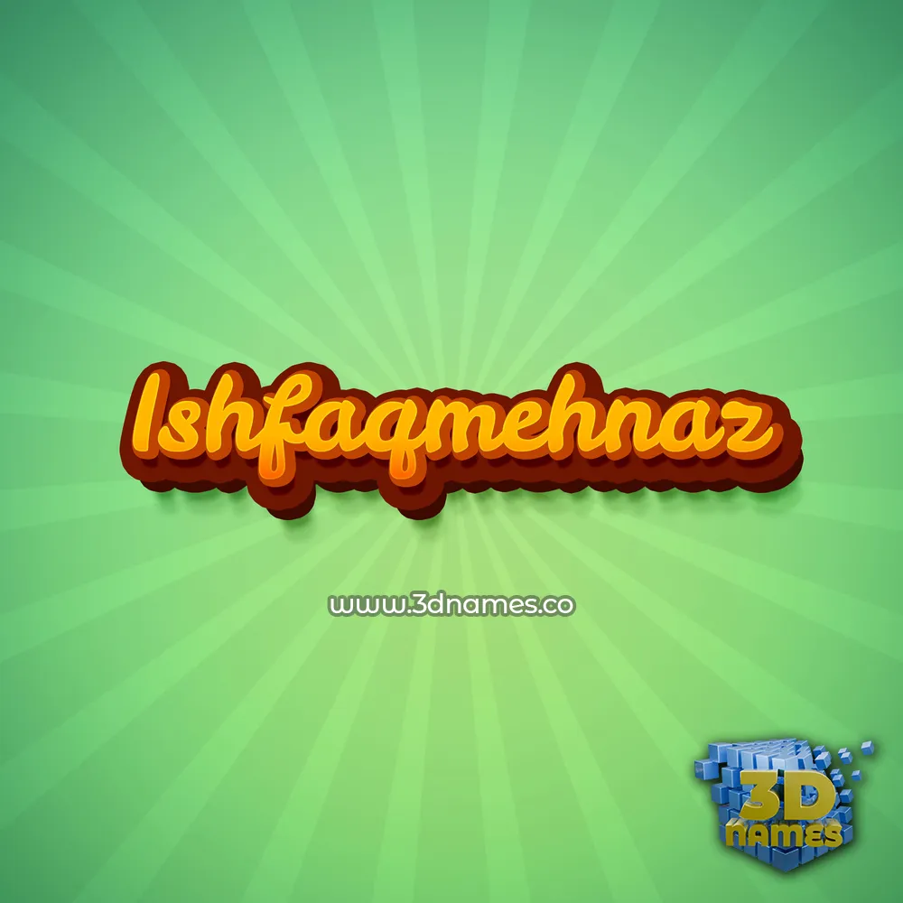 ishfaqmehnaz in Green Rays style - 3D name wallpaper