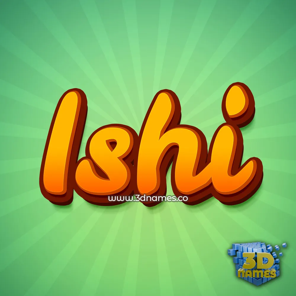 ishi in Green Rays style - 3D name wallpaper