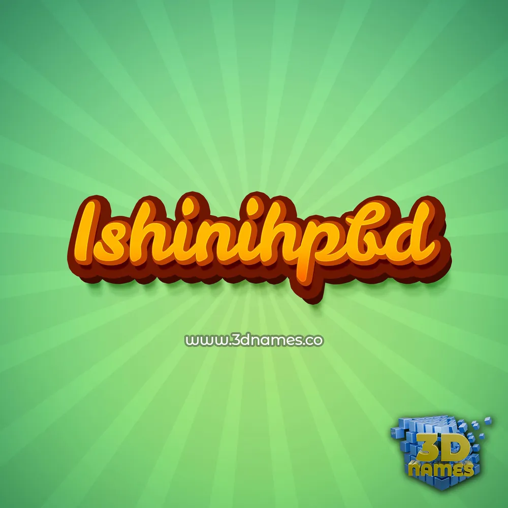 ishinihpbd in Green Rays style - 3D name wallpaper