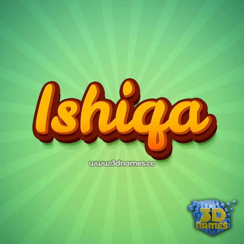 ishiqa in Green Rays style - 3D name wallpaper