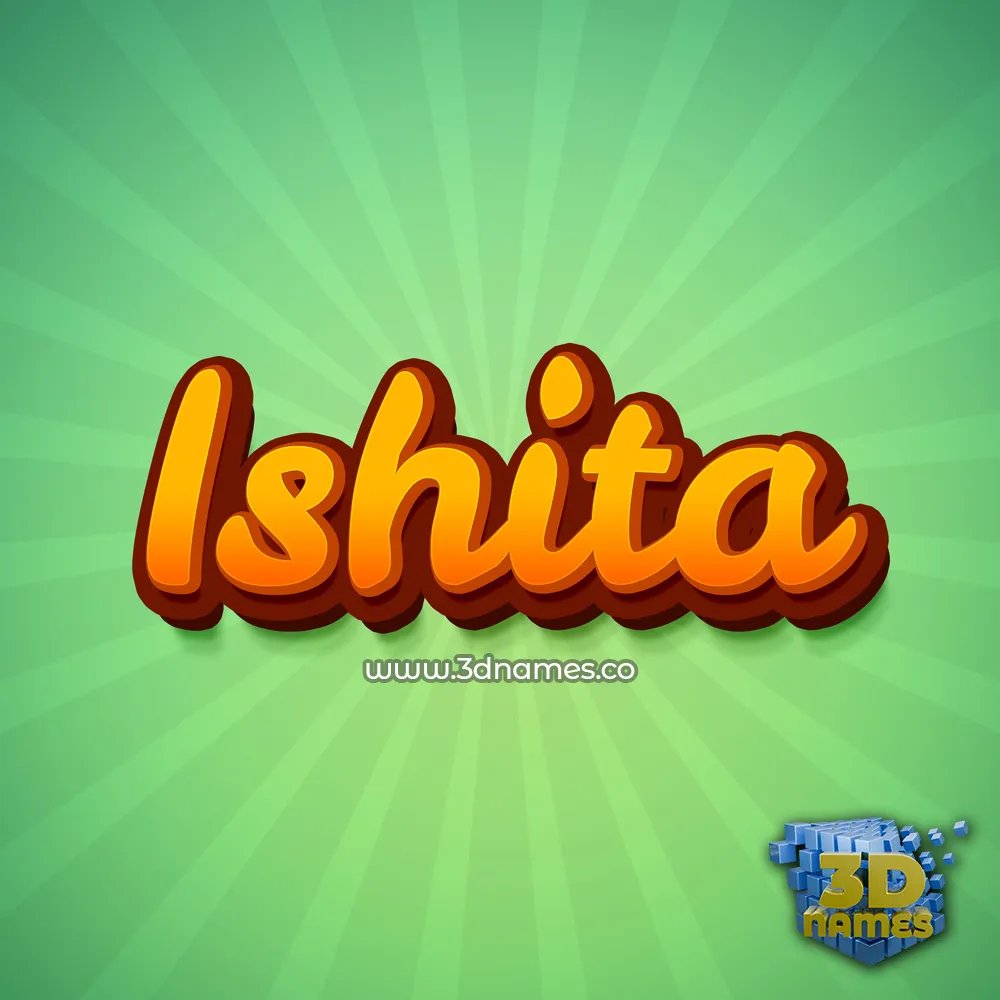 ishita in Green Rays style - 3D name wallpaper