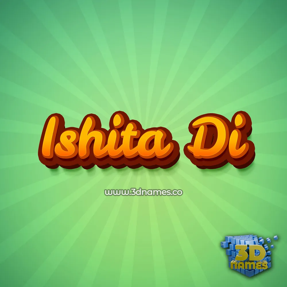 ishita di in Green Rays style - 3D name wallpaper