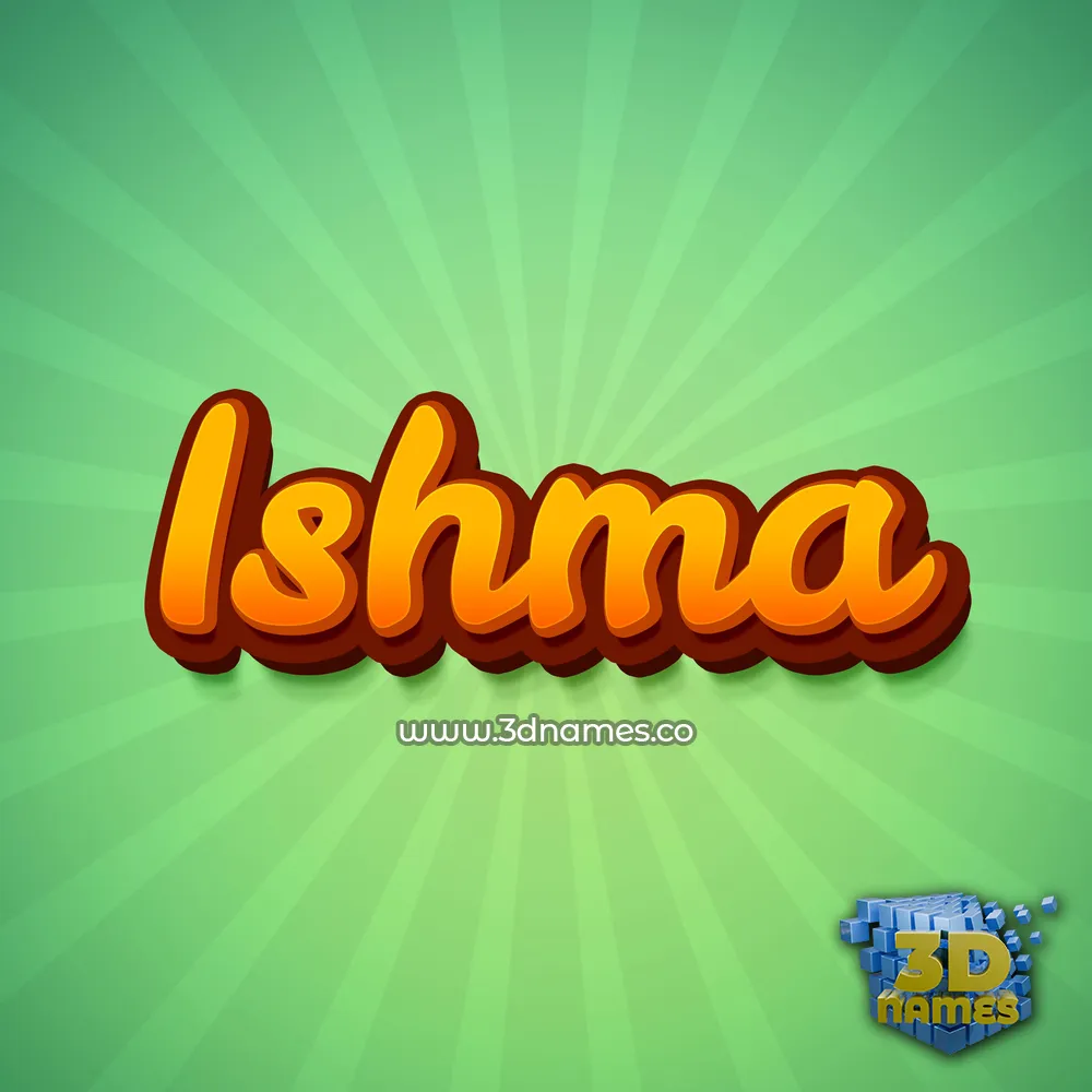 ishma in Green Rays style - 3D name wallpaper