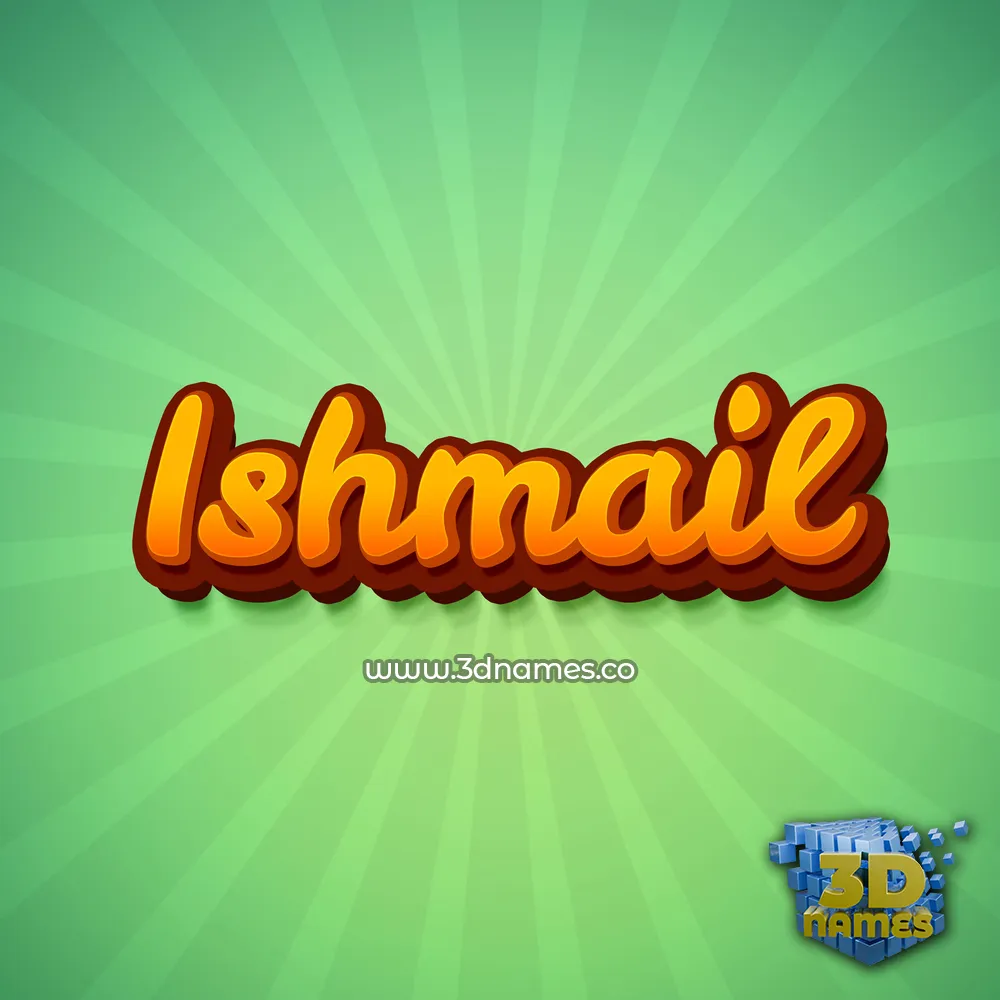 ishmail in Green Rays style - 3D name wallpaper