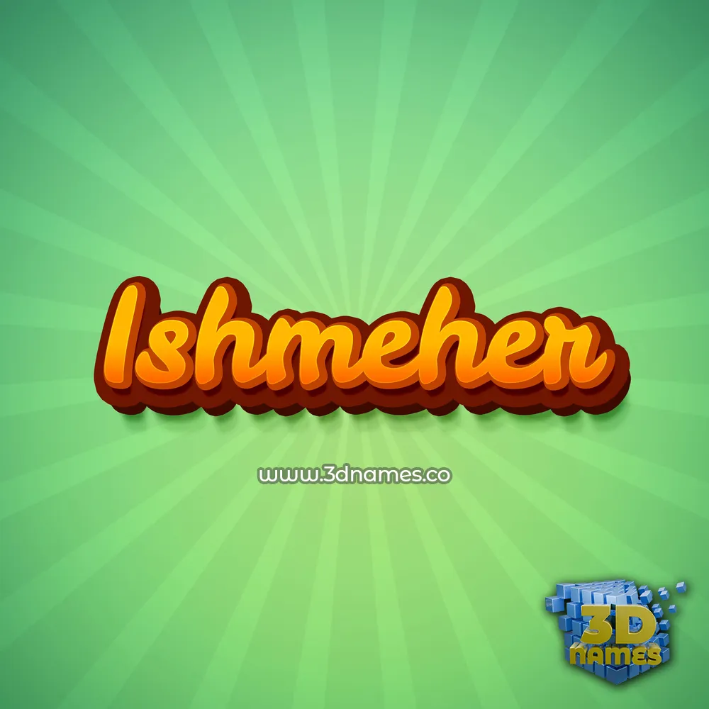 ishmeher in Green Rays style - 3D name wallpaper