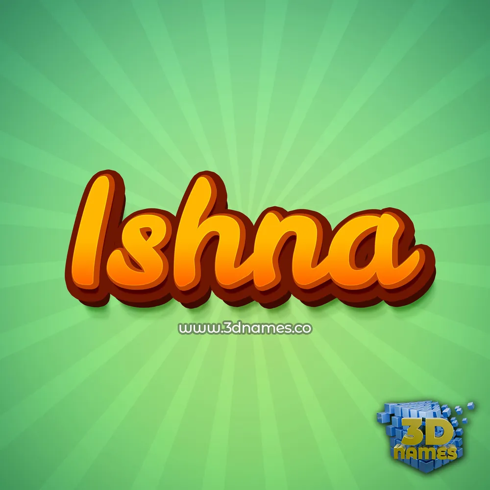ishna in Green Rays style - 3D name wallpaper
