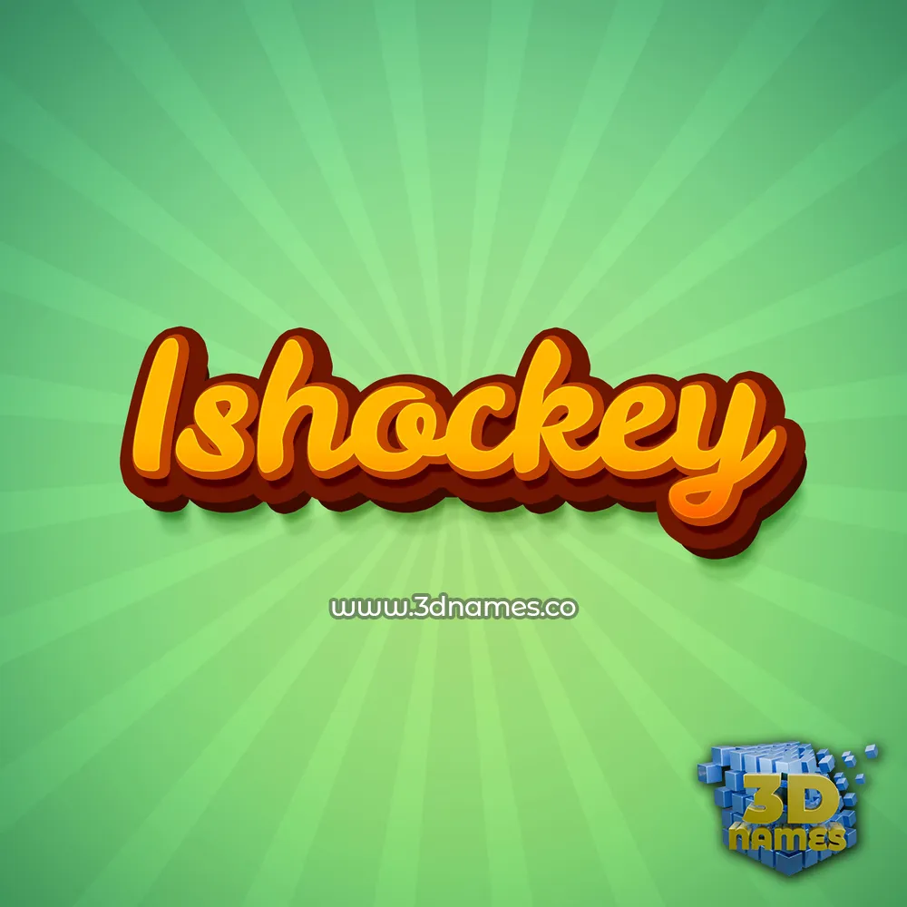 ishockey in Green Rays style - 3D name wallpaper