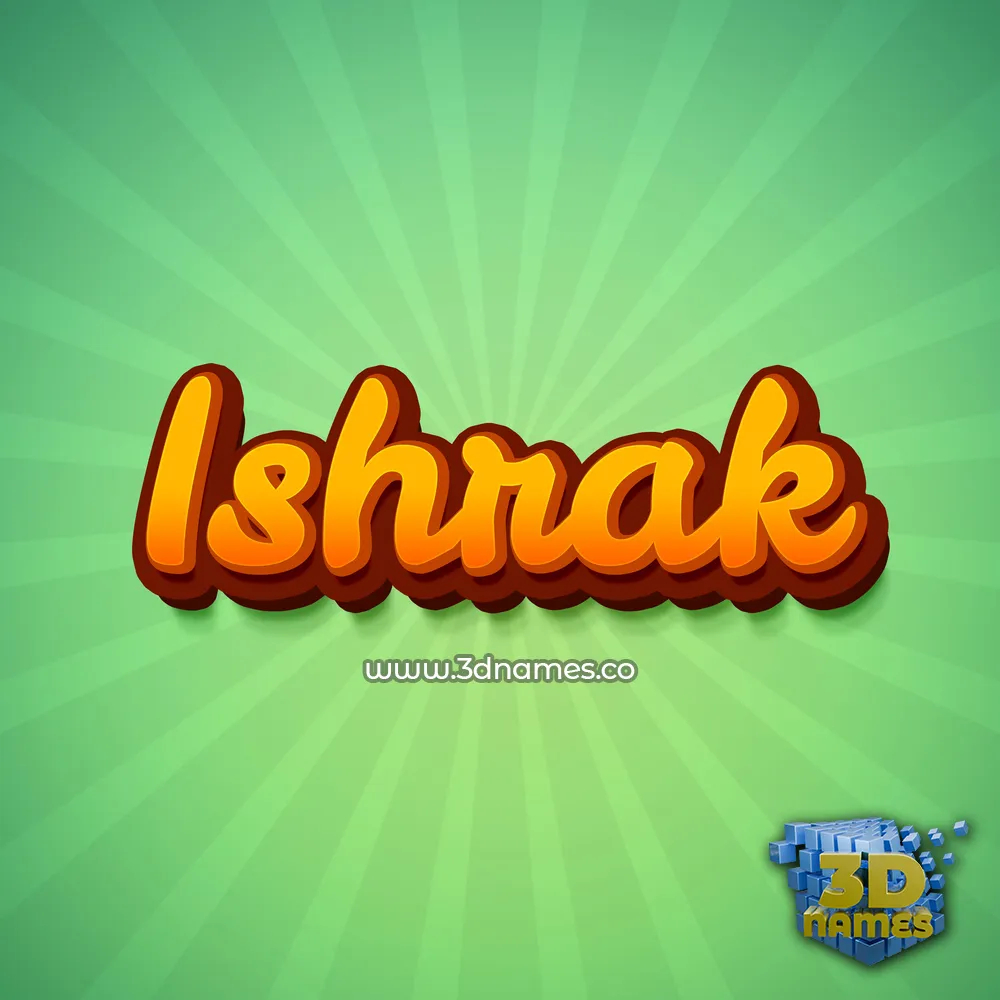 ishrak in Green Rays style - 3D name wallpaper