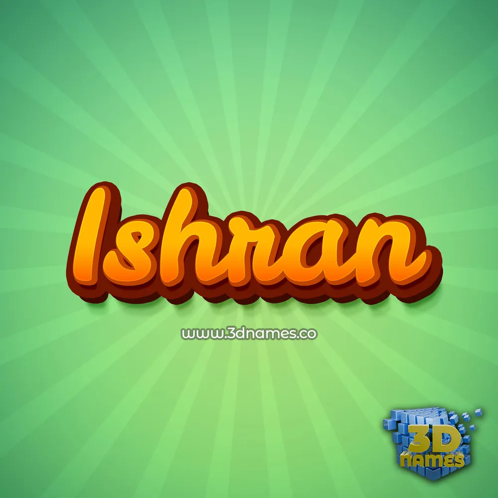 ishran in Green Rays style - 3D name wallpaper