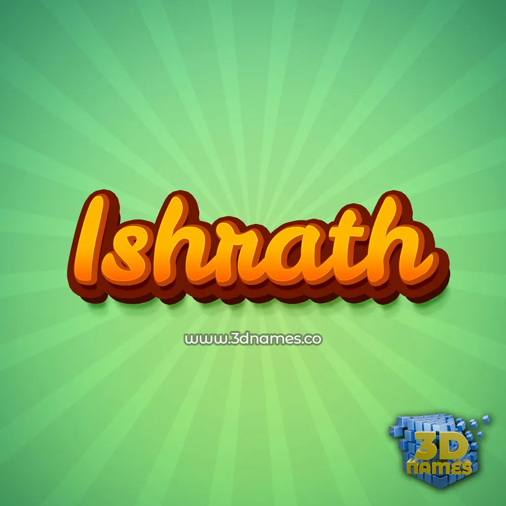 ishrath in Green Rays style - 3D name wallpaper