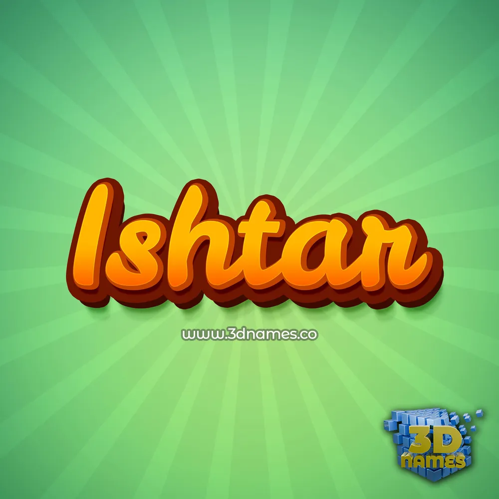 ishtar in Green Rays style - 3D name wallpaper