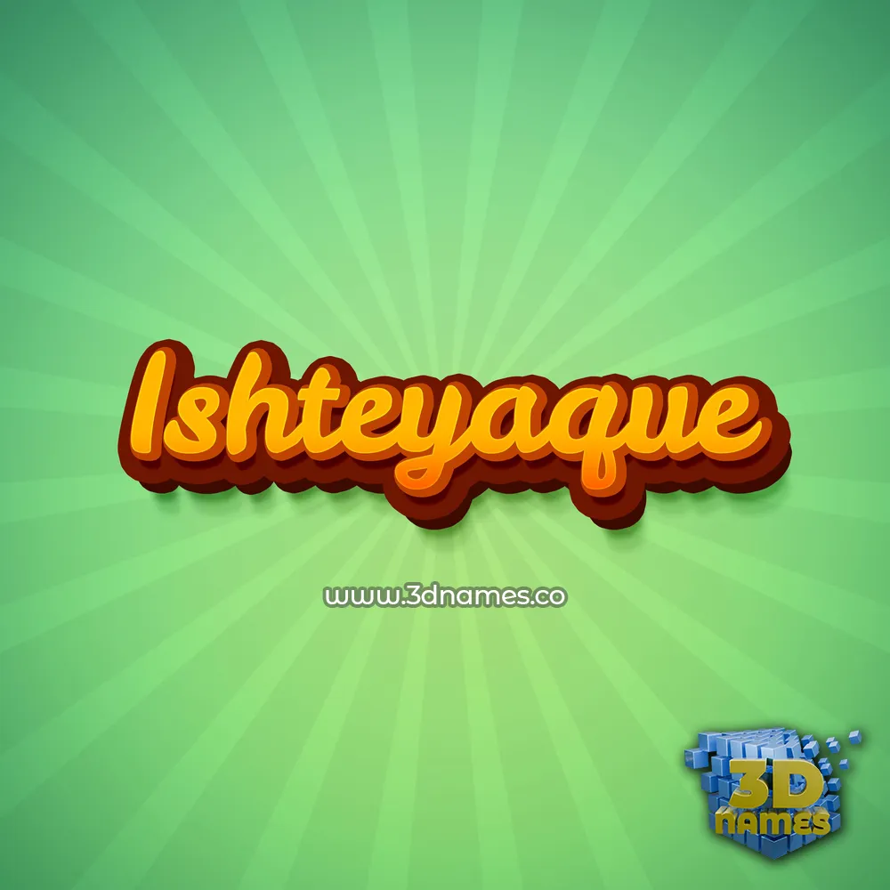 ishteyaque in Green Rays style - 3D name wallpaper