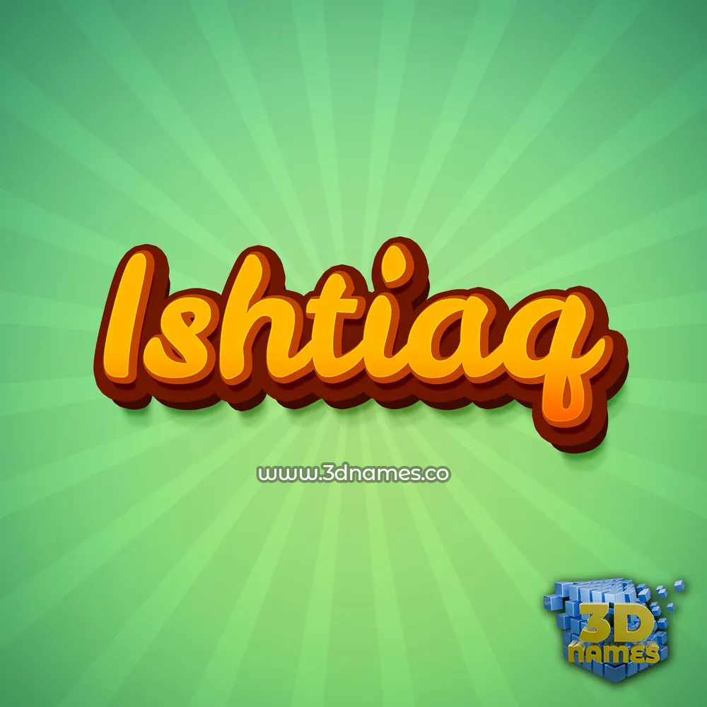 ishtiaq in Green Rays style - 3D name wallpaper