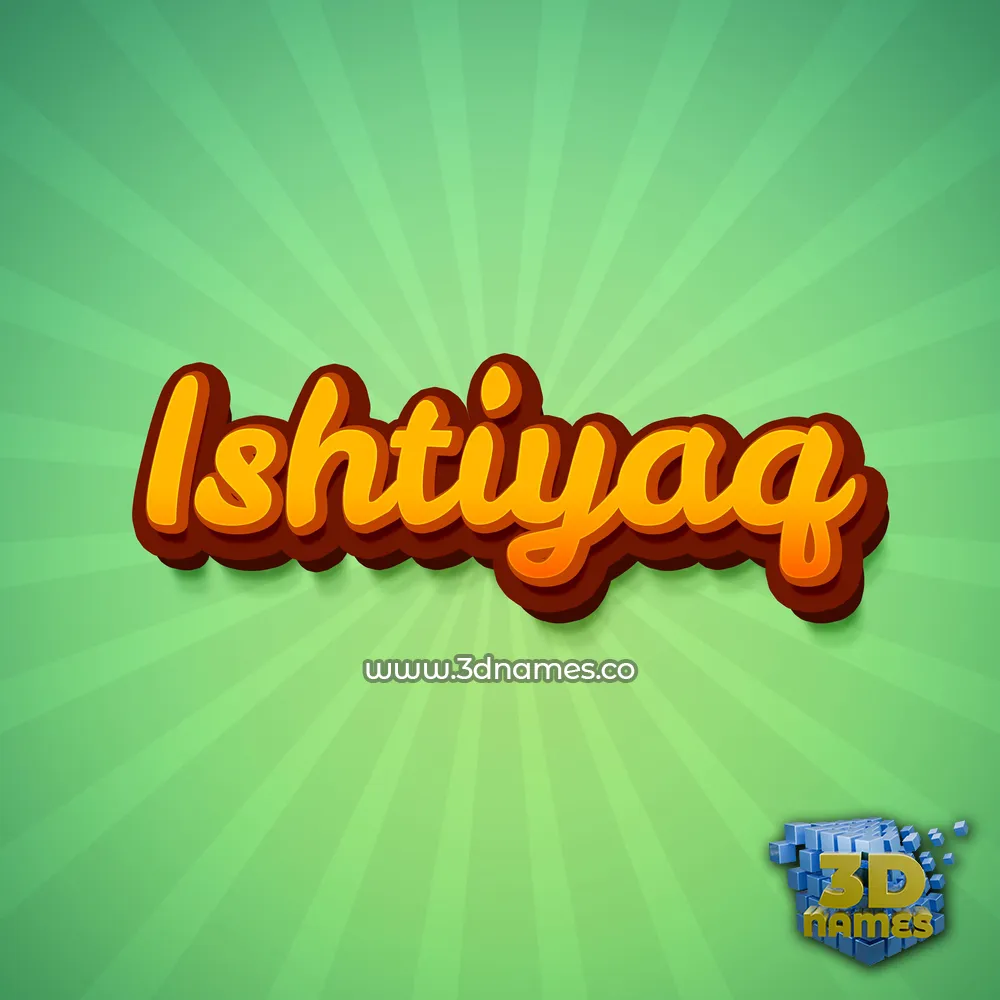 ishtiyaq in Green Rays style - 3D name wallpaper