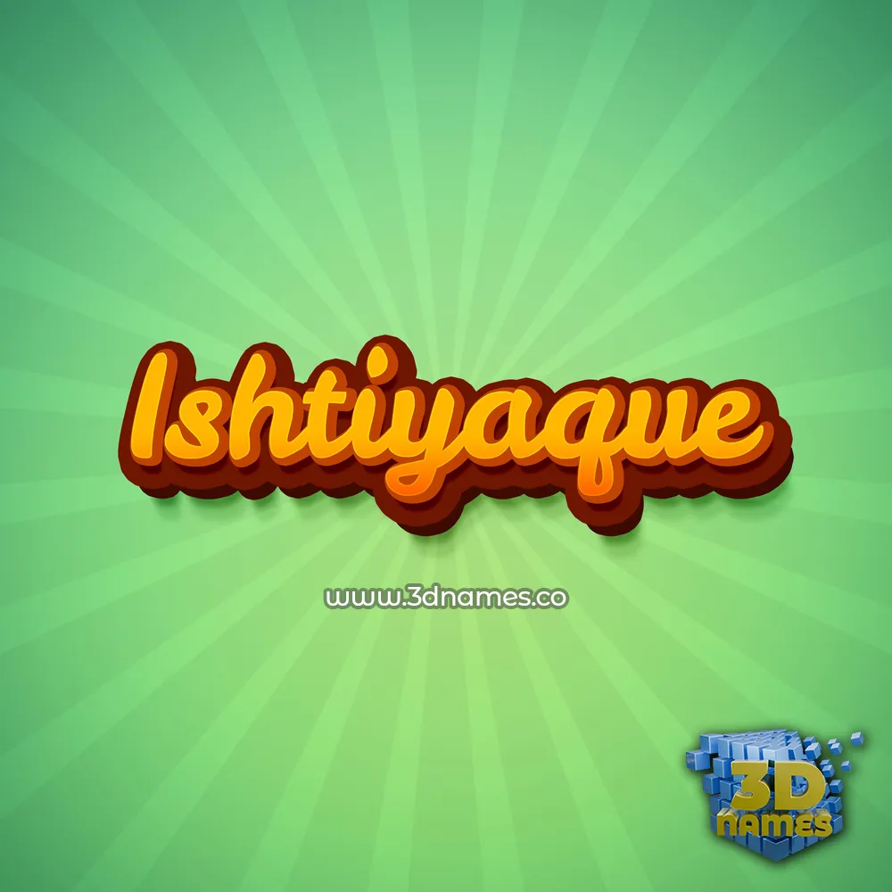 ishtiyaque in Green Rays style - 3D name wallpaper