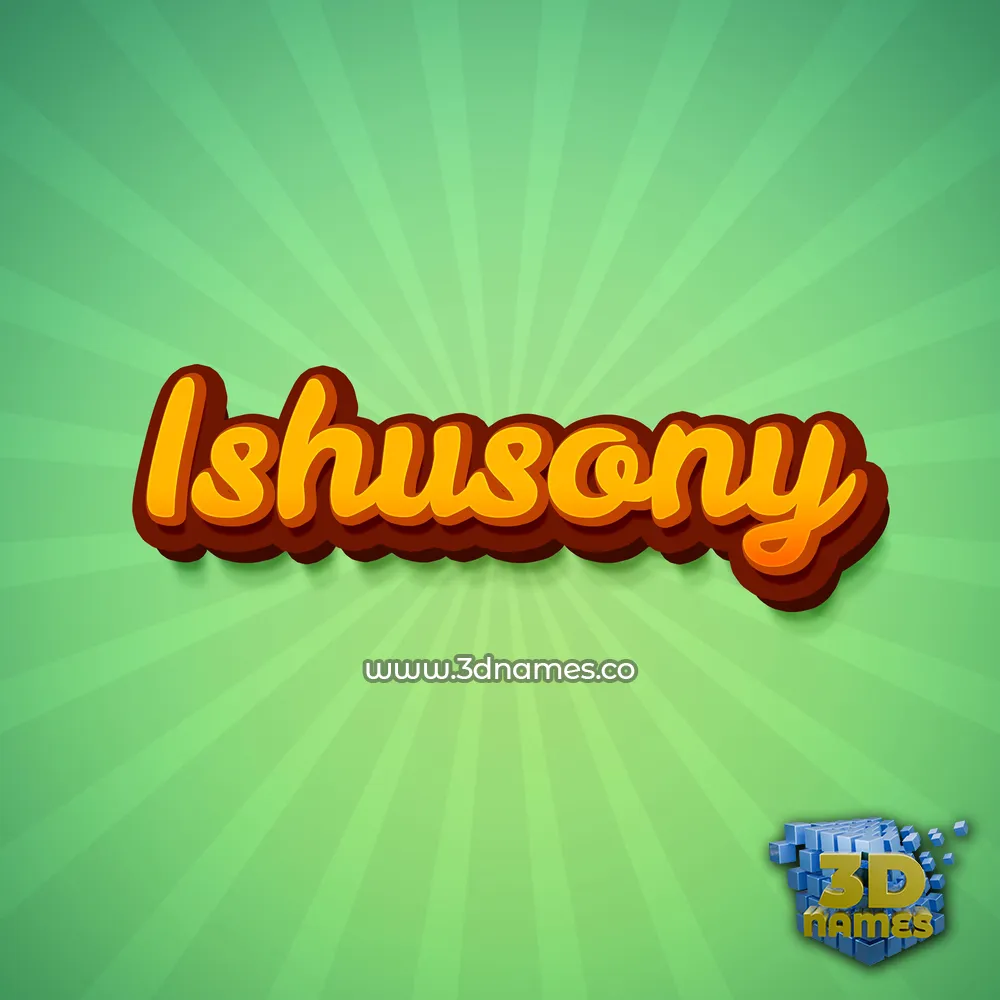 ishusony in Green Rays style - 3D name wallpaper