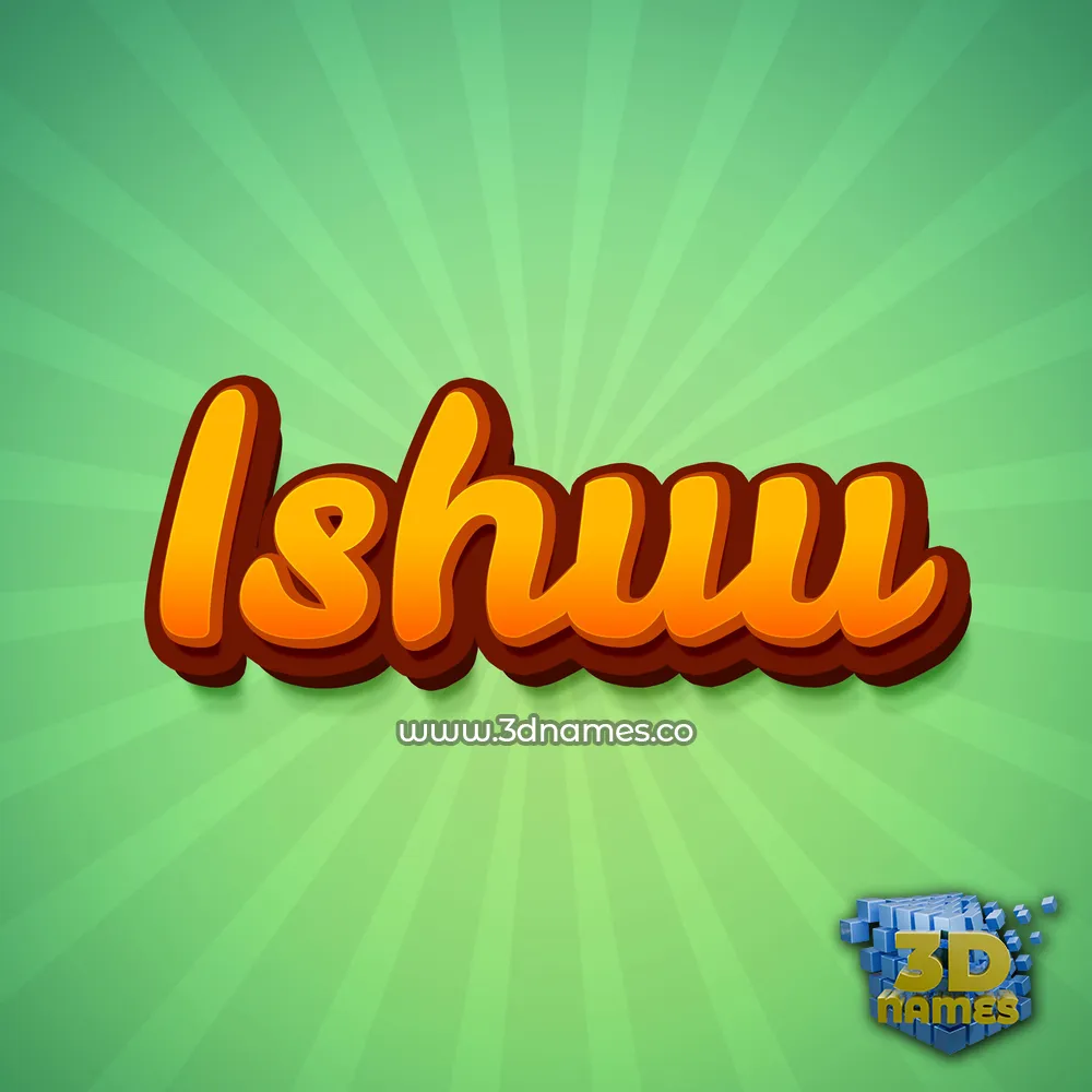 ishuu in Green Rays style - 3D name wallpaper