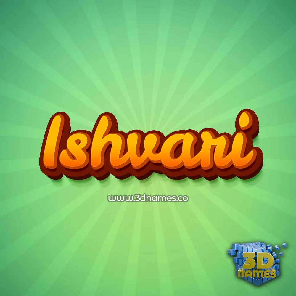 ishvari in Green Rays style - 3D name wallpaper