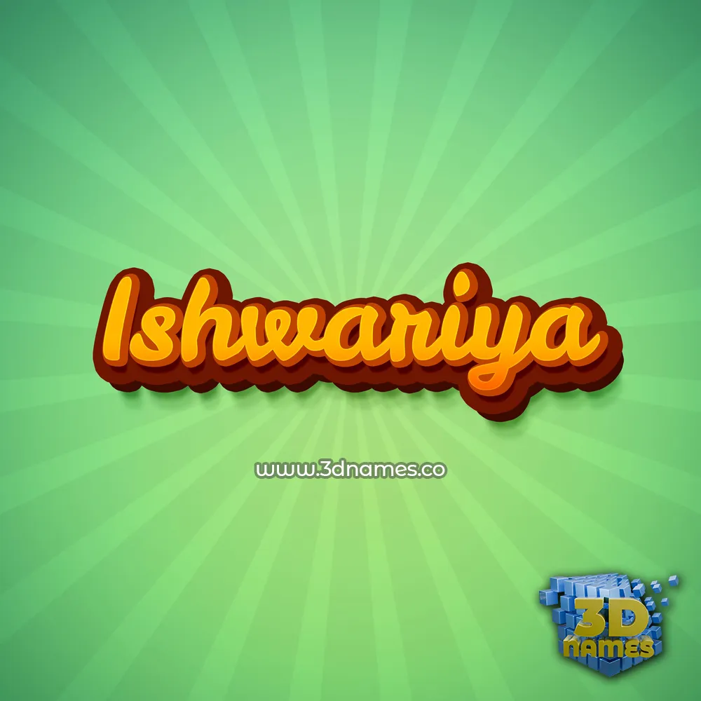 ishwariya in Green Rays style - 3D name wallpaper