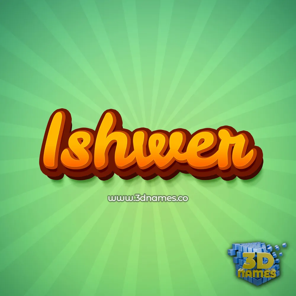 ishwer in Green Rays style - 3D name wallpaper