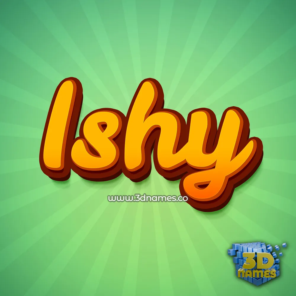 ishy in Green Rays style - 3D name wallpaper