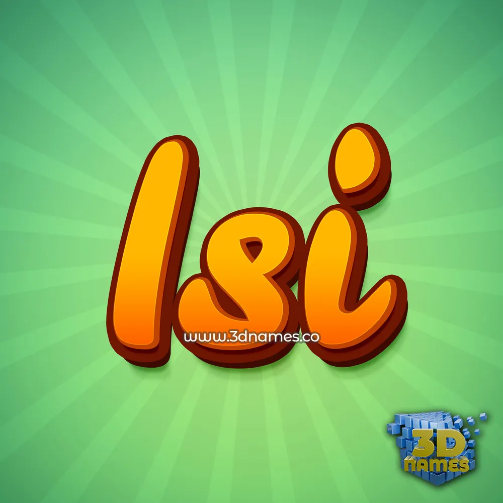 isi in Green Rays style - 3D name wallpaper