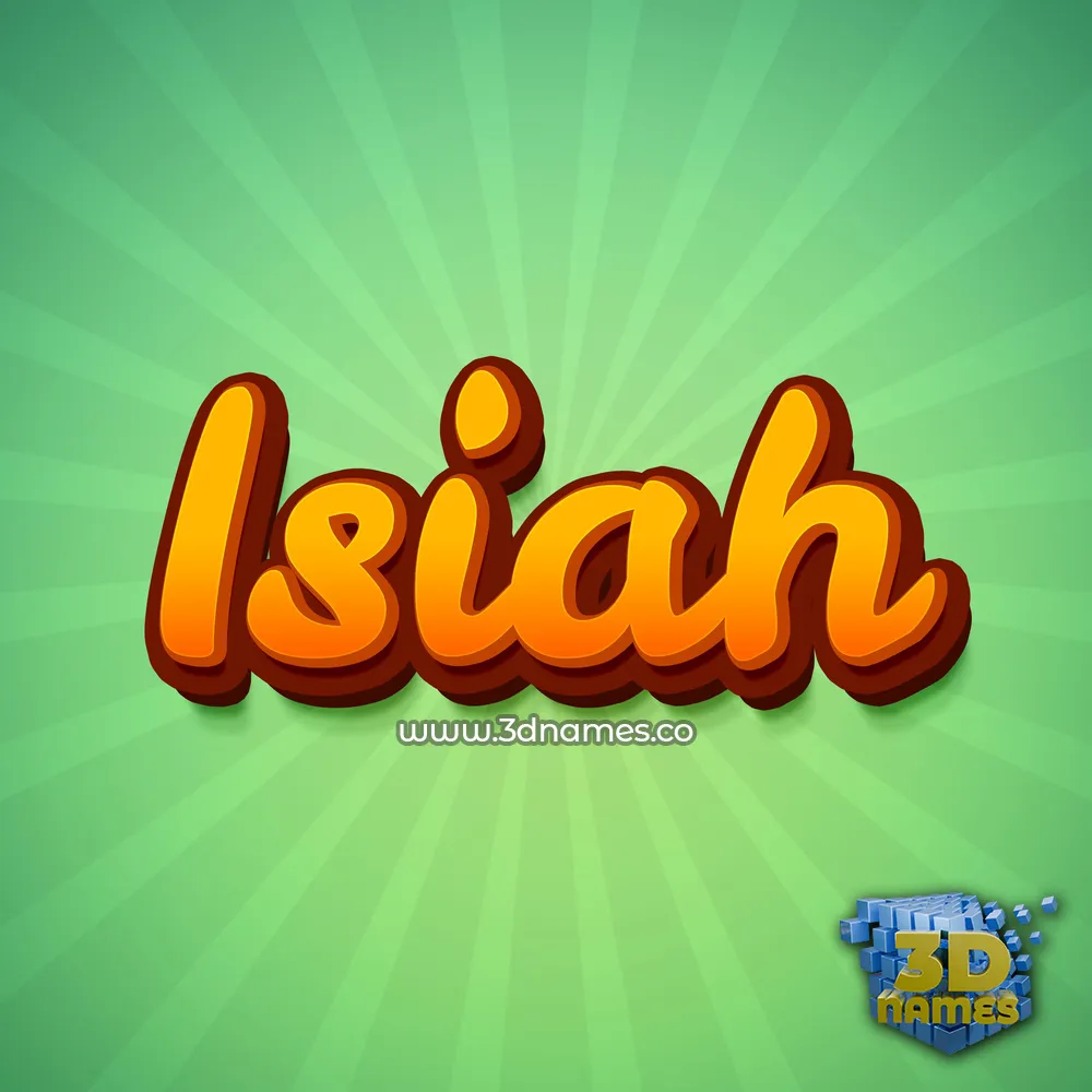isiah in Green Rays style - 3D name wallpaper