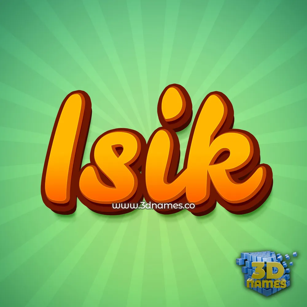 isik in Green Rays style - 3D name wallpaper