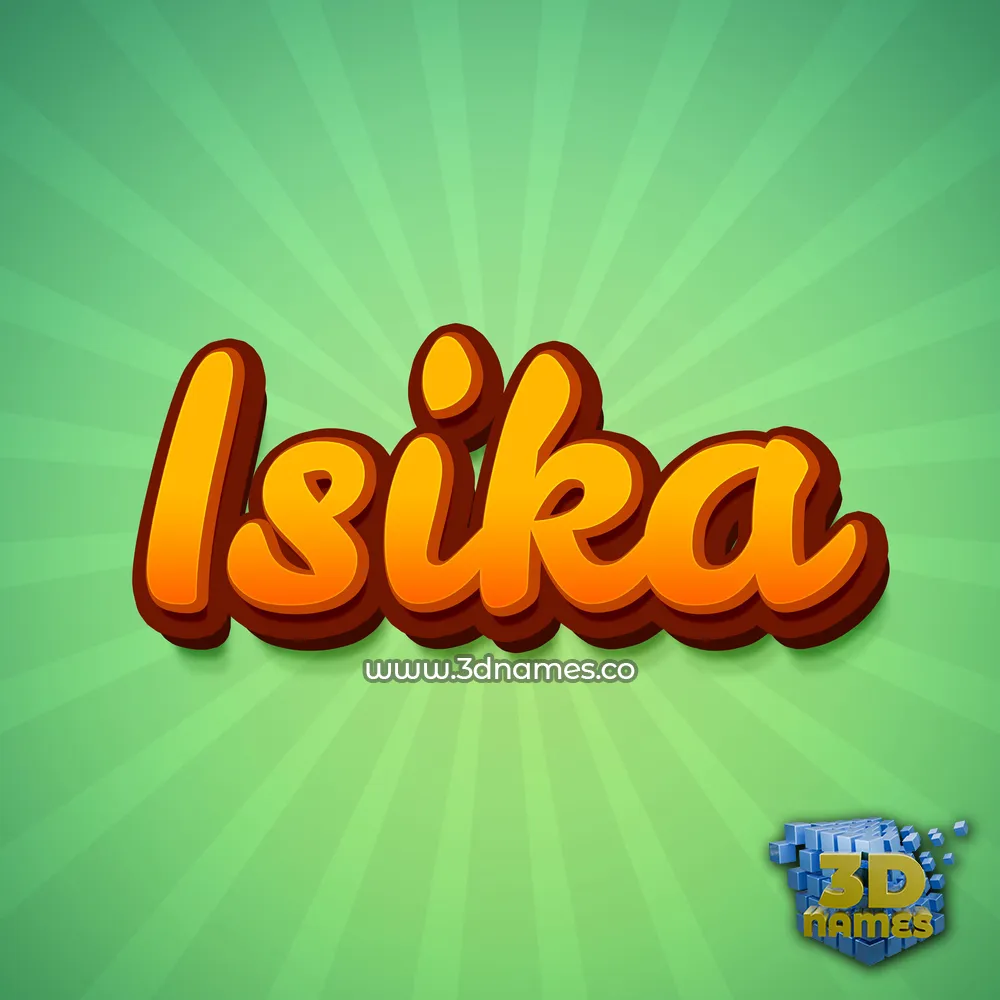 isika in Green Rays style - 3D name wallpaper