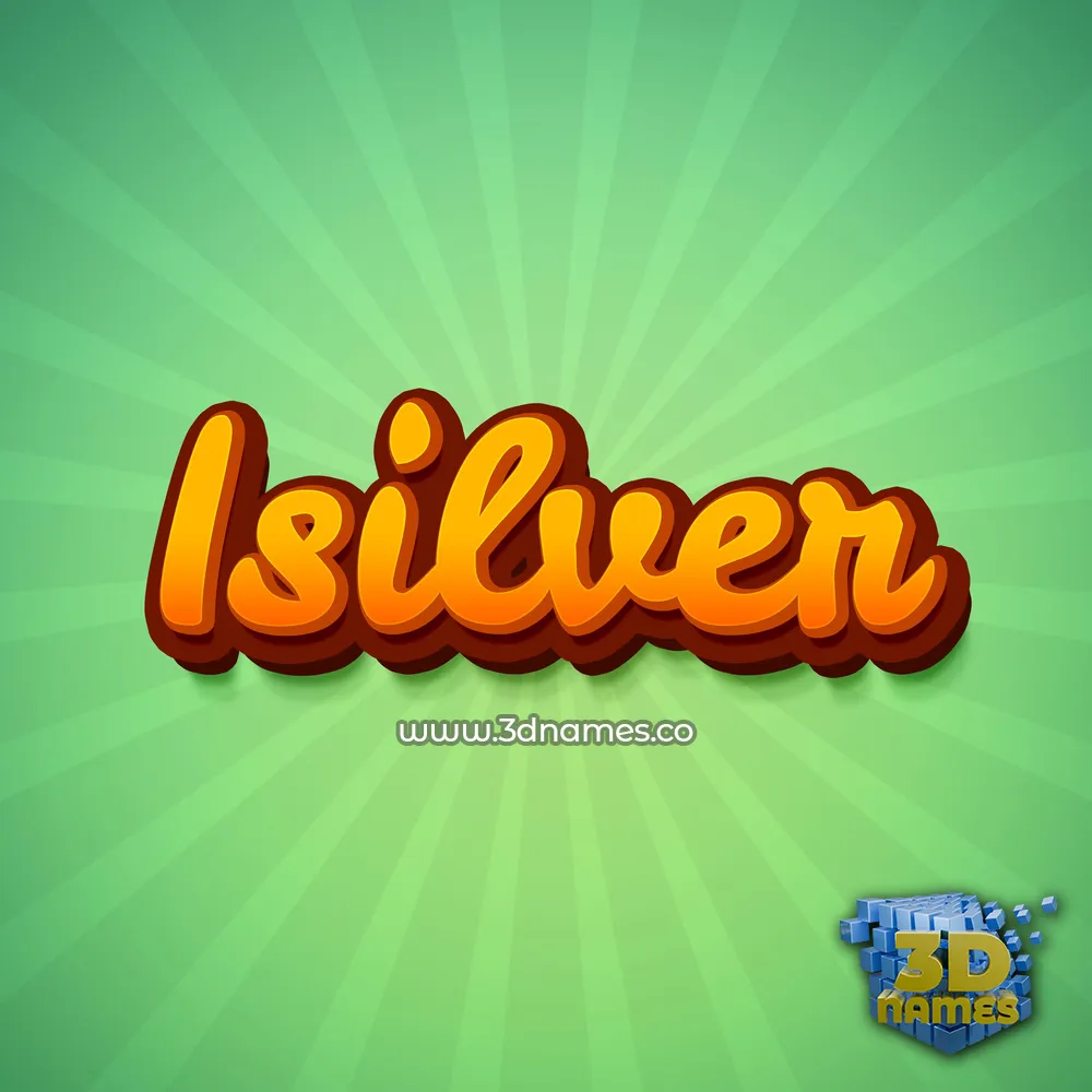 isilver in Green Rays style - 3D name wallpaper