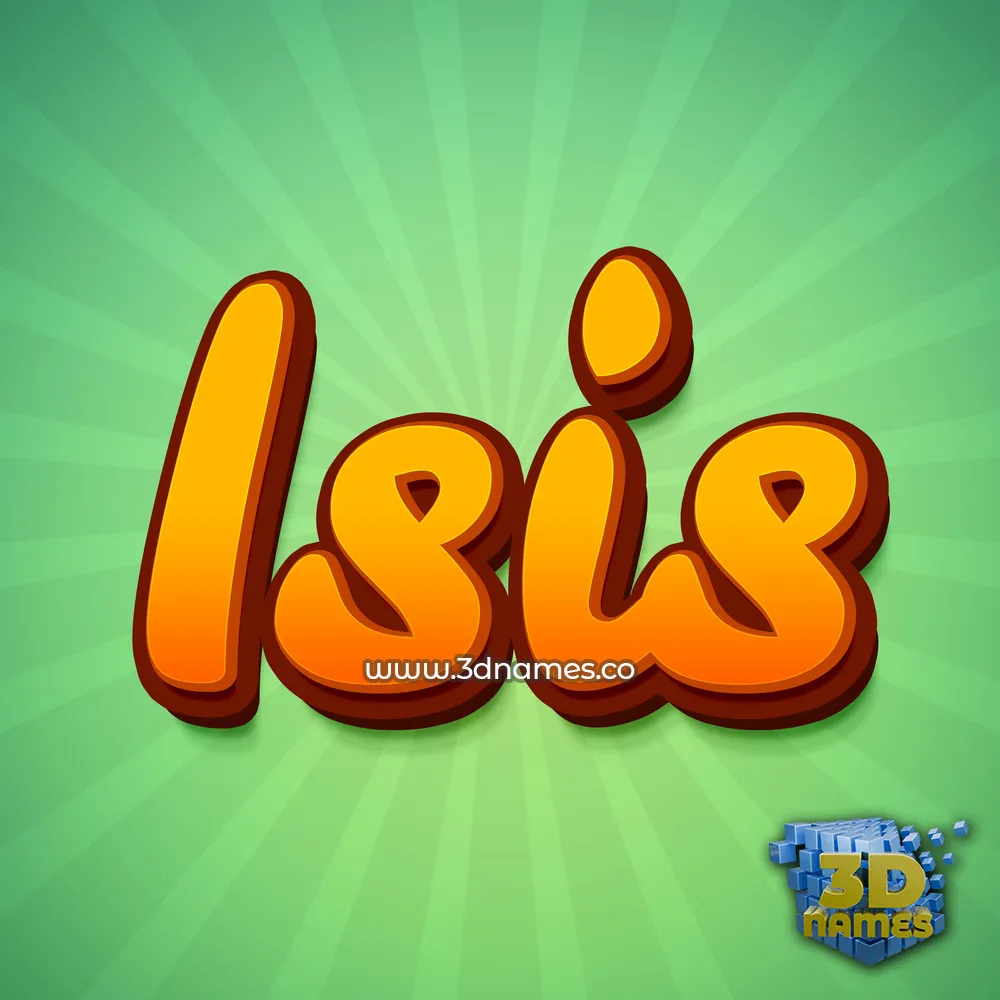 isis in Green Rays style - 3D name wallpaper