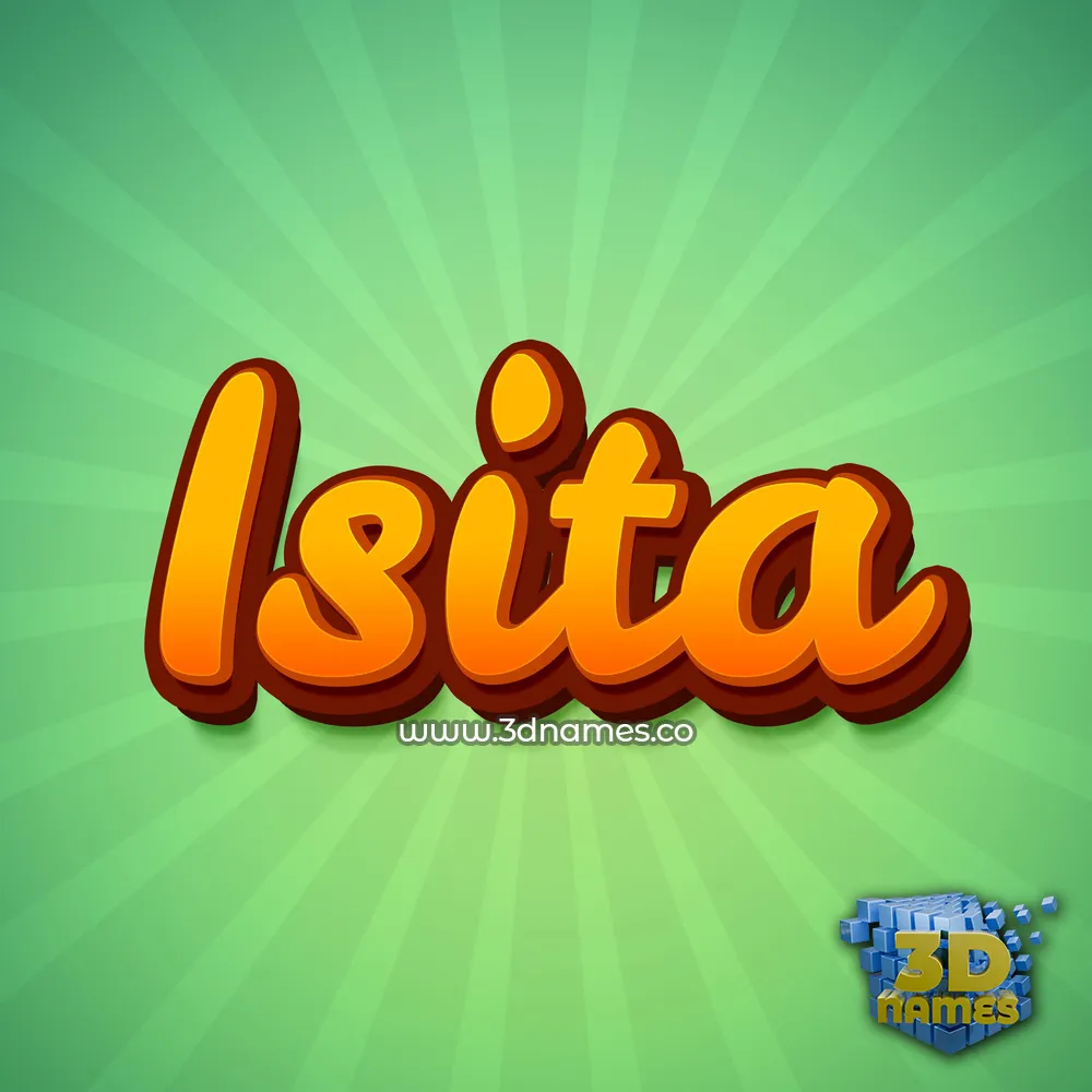 isita in Green Rays style - 3D name wallpaper
