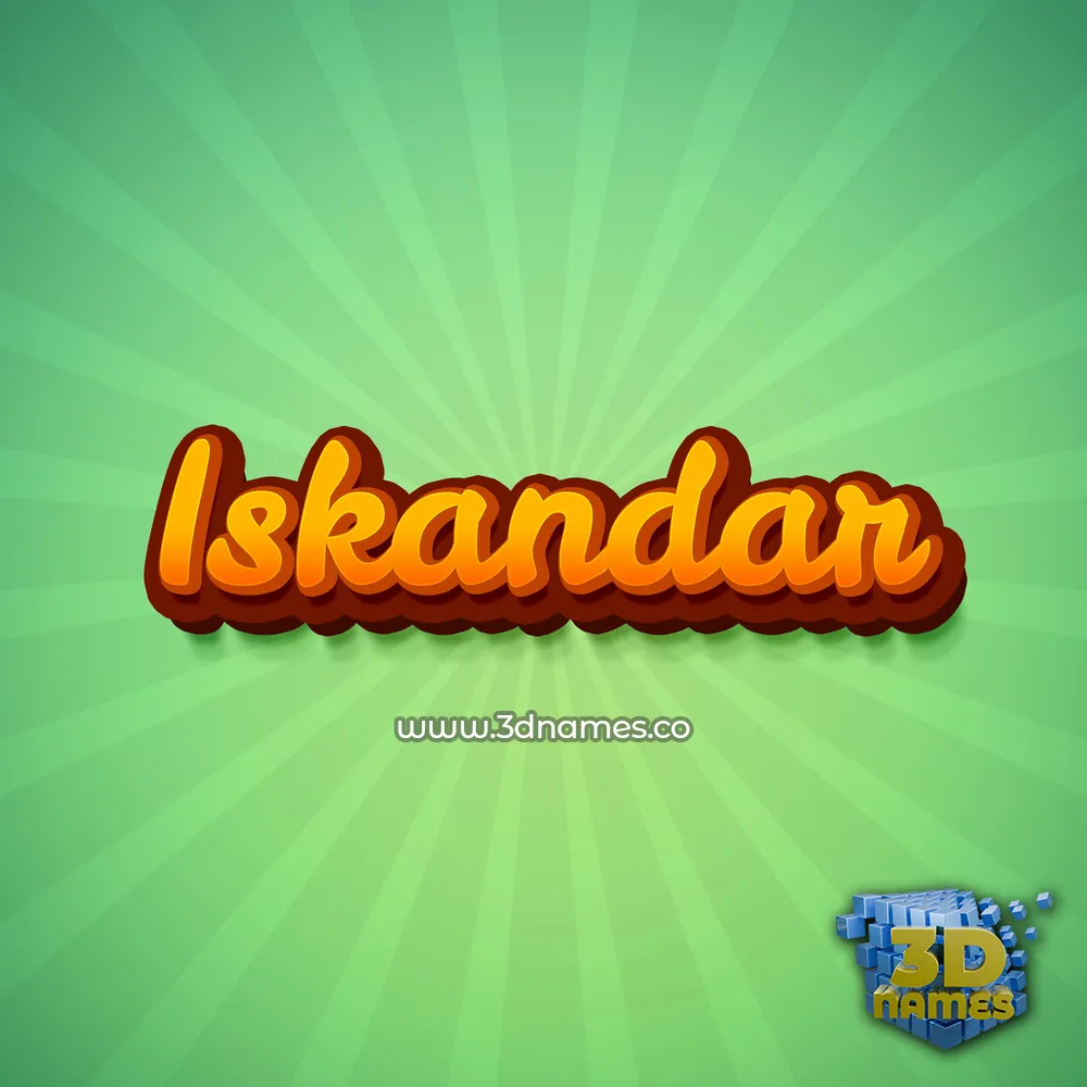 iskandar in Green Rays style - 3D name wallpaper