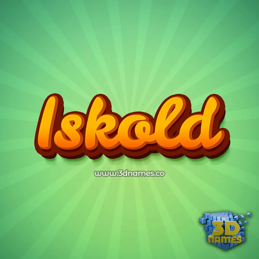 iskold in Green Rays style - 3D name wallpaper