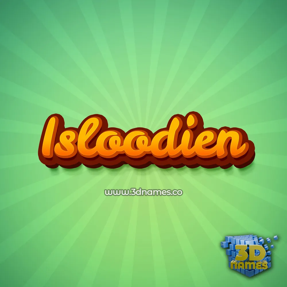 isloodien in Green Rays style - 3D name wallpaper