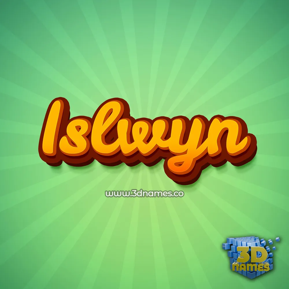 islwyn in Green Rays style - 3D name wallpaper