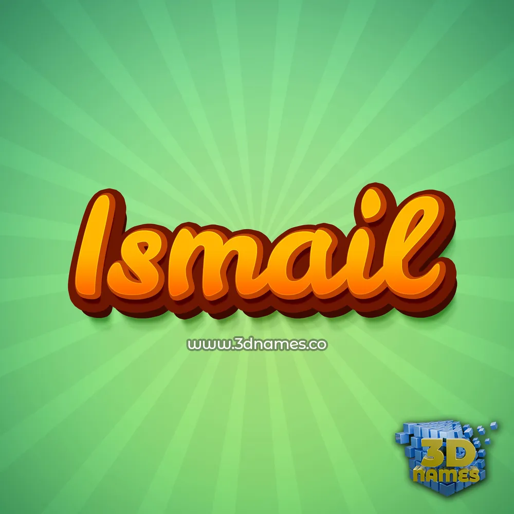 ismail in Green Rays style - 3D name wallpaper