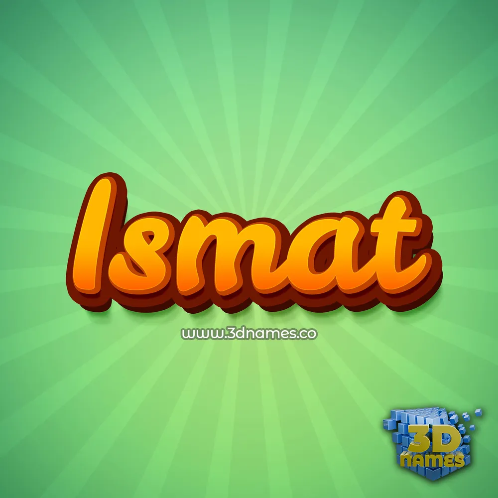 ismat in Green Rays style - 3D name wallpaper