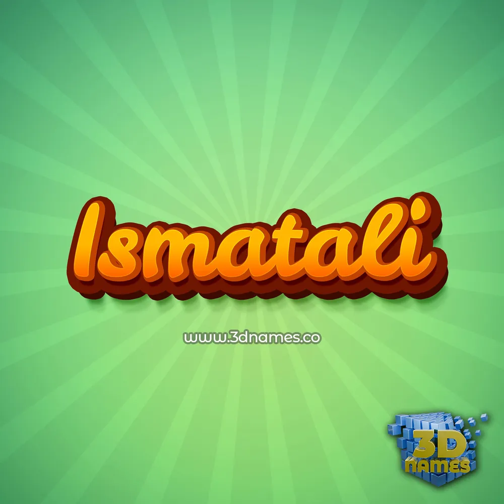 ismatali in Green Rays style - 3D name wallpaper
