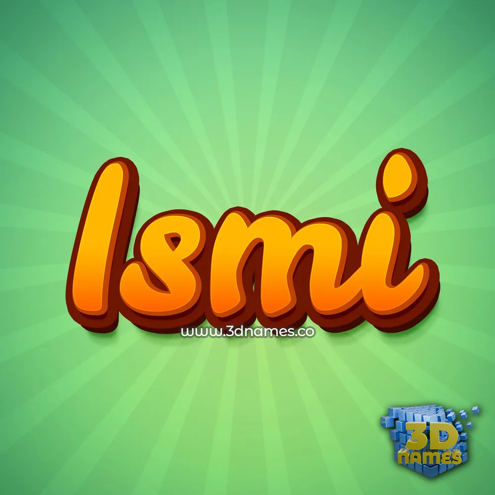 ismi in Green Rays style - 3D name wallpaper