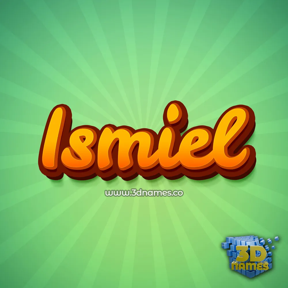 ismiel in Green Rays style - 3D name wallpaper
