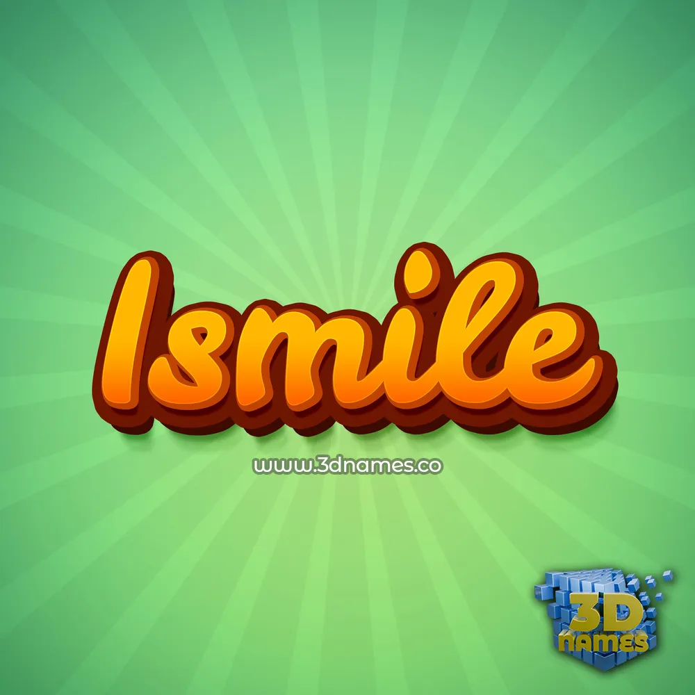 ismile in Green Rays style - 3D name wallpaper