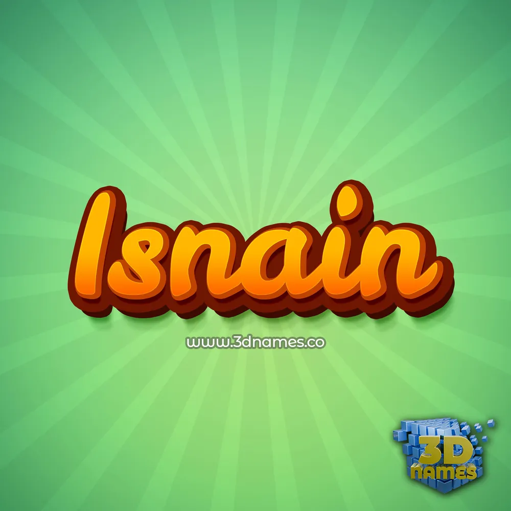 isnain in Green Rays style - 3D name wallpaper