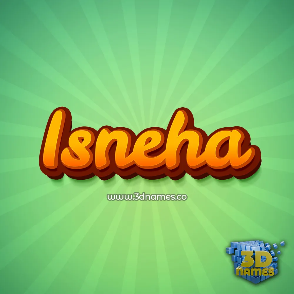 isneha in Green Rays style - 3D name wallpaper