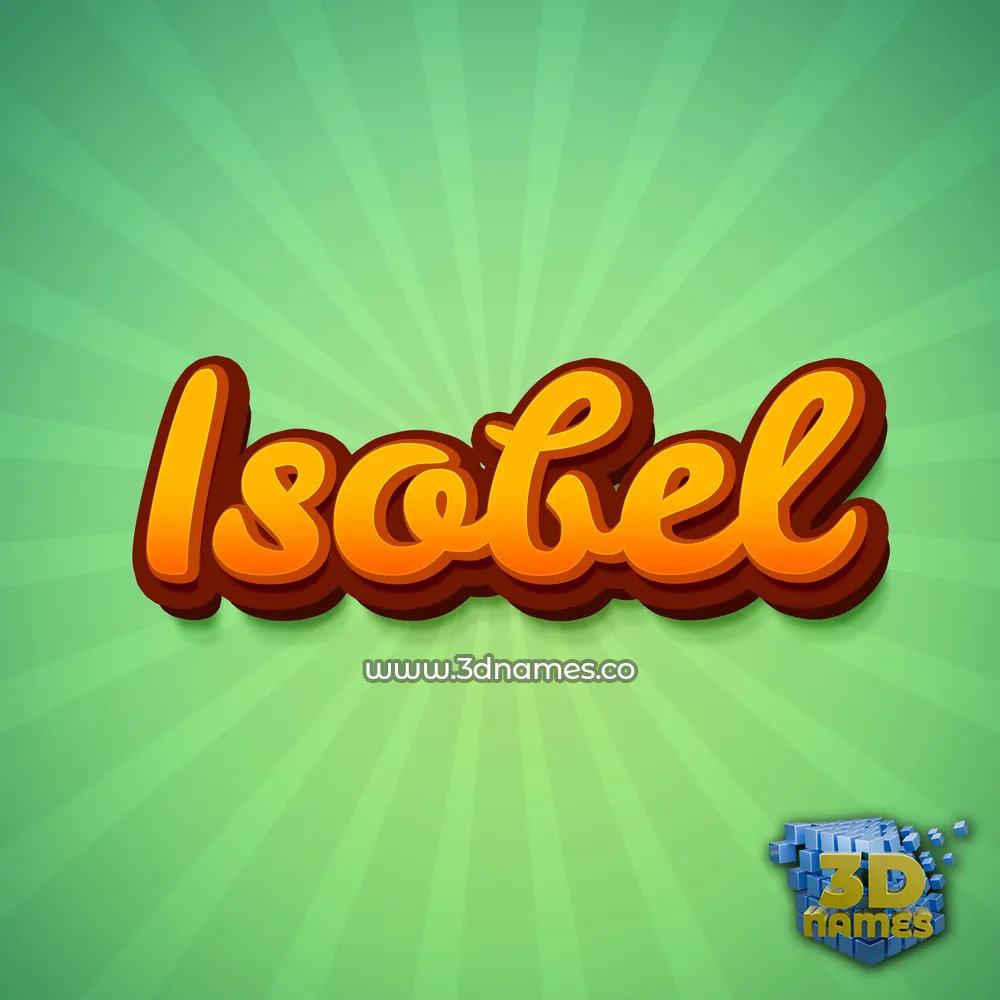isobel in Green Rays style - 3D name wallpaper