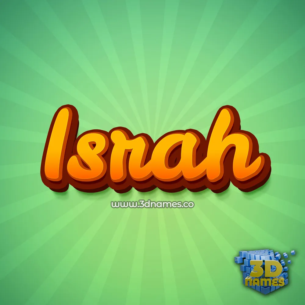 israh in Green Rays style - 3D name wallpaper