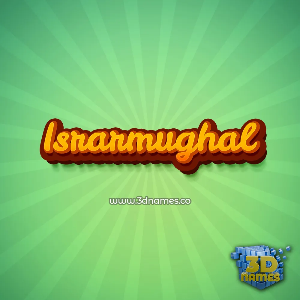 israrmughal in Green Rays style - 3D name wallpaper