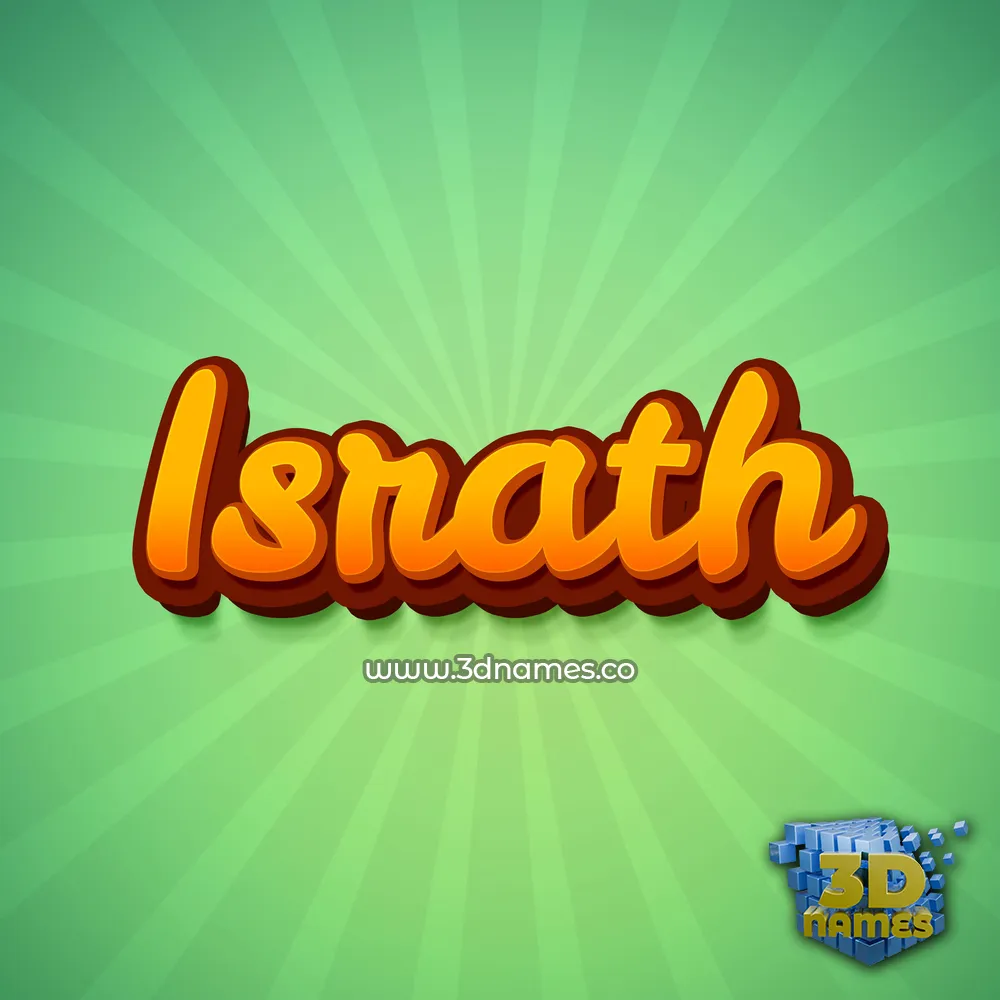 israth in Green Rays style - 3D name wallpaper